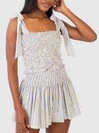 Smocked Tie Shoulder Cami and Shorts Set