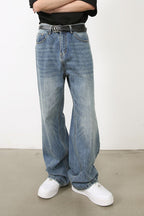 Men's Washed Jeans with Pockets