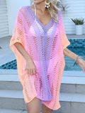 Openwork Contrast V-Neck Cover-Up - felvior