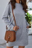 Ivy Lane Round Neck Long Sleeve Mini Dress with Pockets - felvior