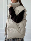 Zip Up Turtleneck Vest Coat - felvior