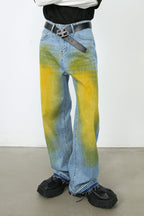 Men's Contrast Baggy Jeans