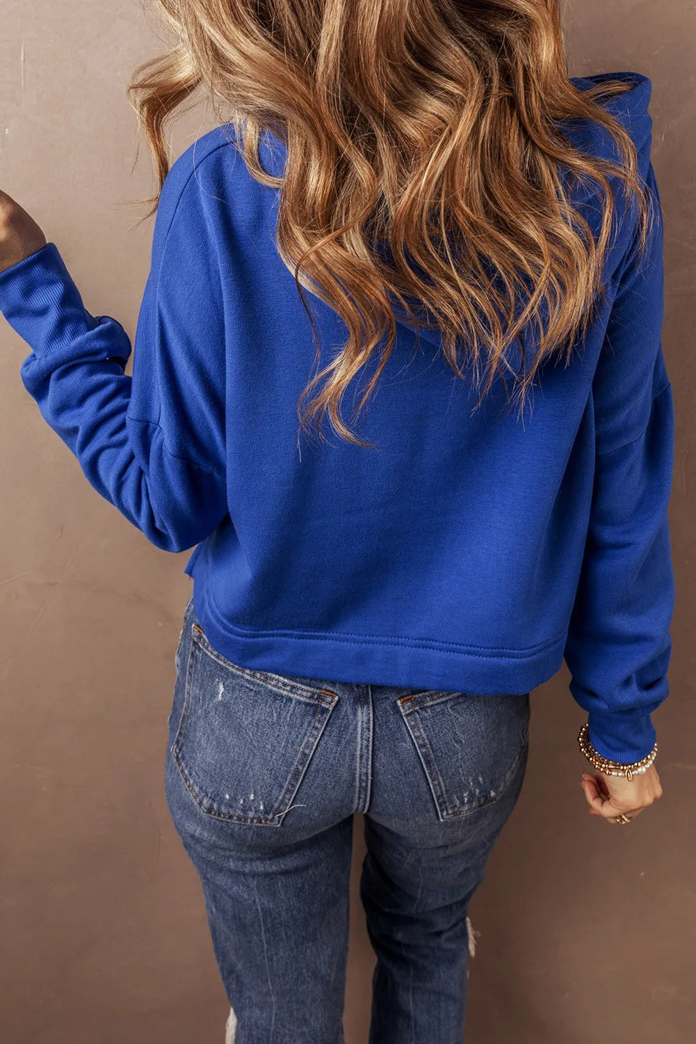 GAME DAY Drawstring Long Sleeve Hoodie - felvior