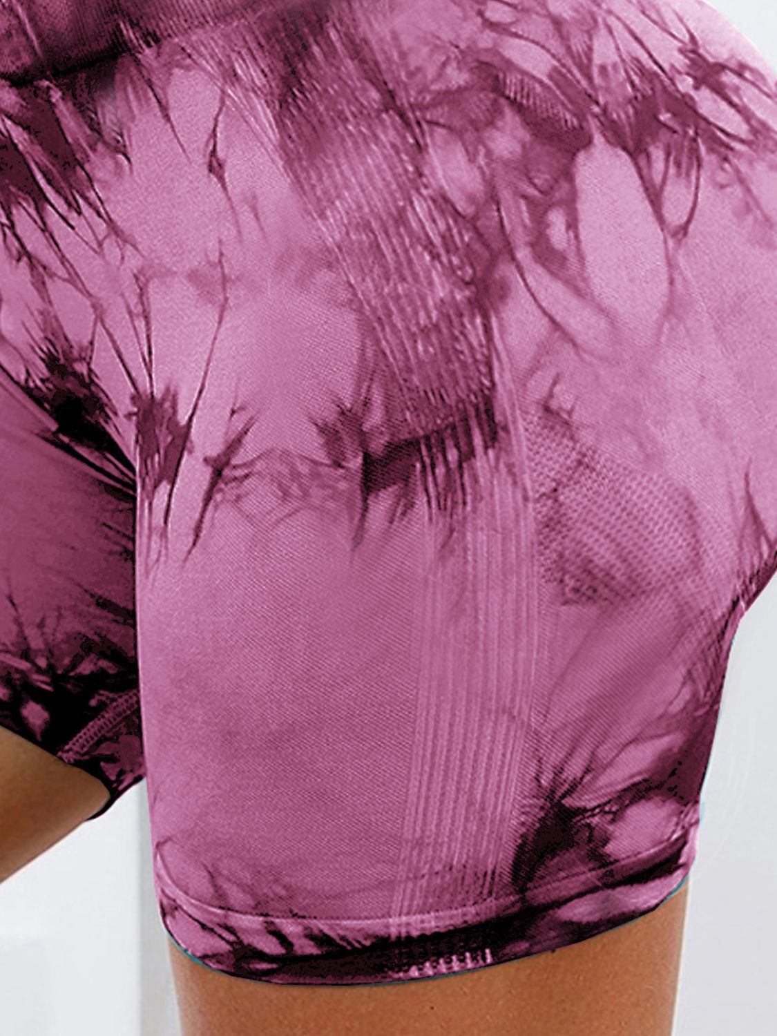 Tie-Dye High Waist Active Shorts - felvior
