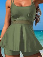 Scoop Neck Double Spaghetti Strap Top and Shorts Set