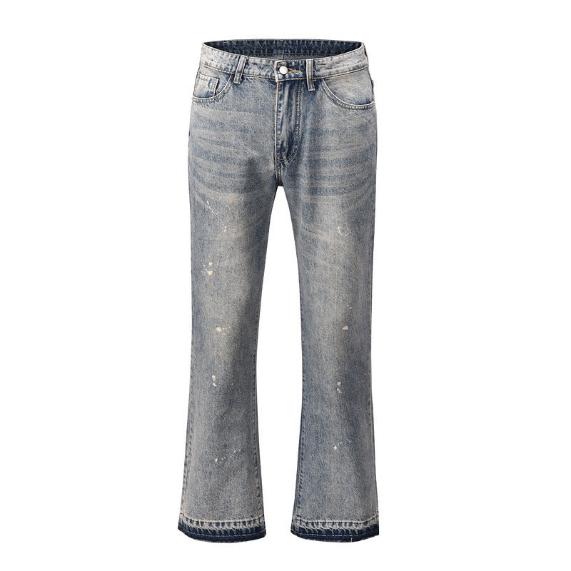 Men's Frayed Hem Bootcut Jeans Hauptbild