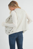 Aemi + Co Heart Rivet Detail Suede Vest Coat - felvior