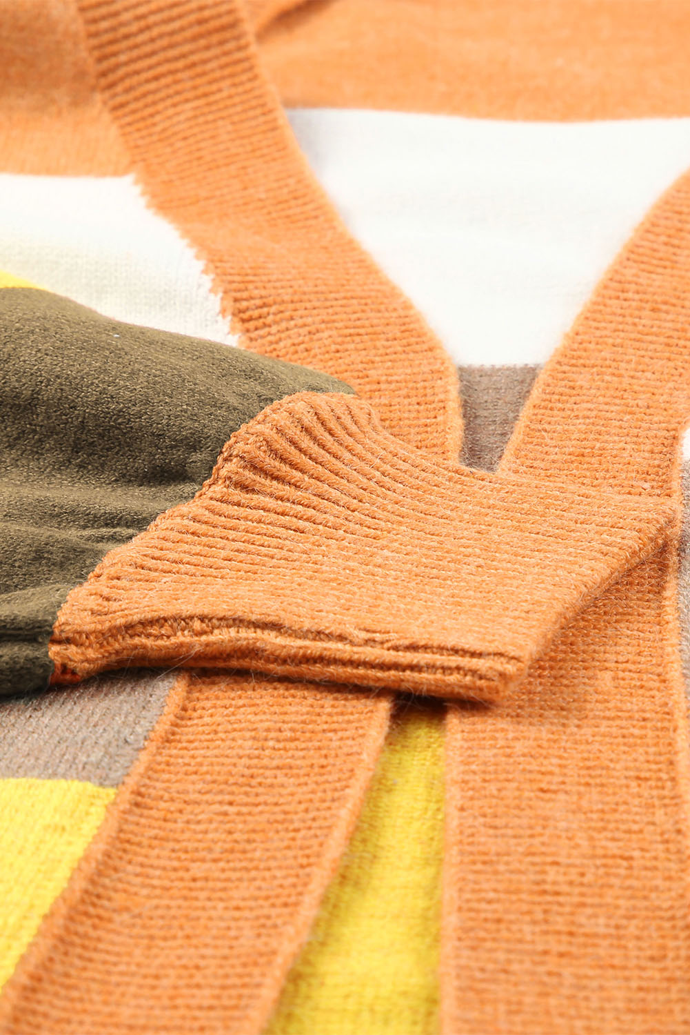 Open Front Color Block Cardigan - felvior
