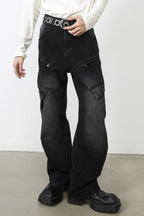 Men's Baggy Jeans with Cargo Pockets