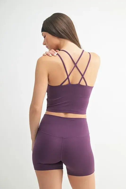 MONO B Venice Cloud Light Crisscross Sports Bra