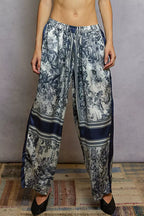 POL Floral Printed Woven Wide Leg Drawstring Pants
