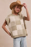 BiBi Checker With Stripes Pattern Sleeveless Sweater