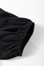 Flower Crochet Square Neck Puff Sleeve Blouse