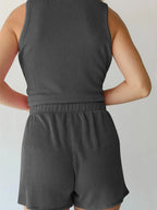 Round Neck Sleeveless Top and Shorts Set
