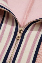 Half Zip Half Sleeve Top and Skirt Set