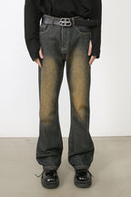 Men's Washed Bootcut Jeans