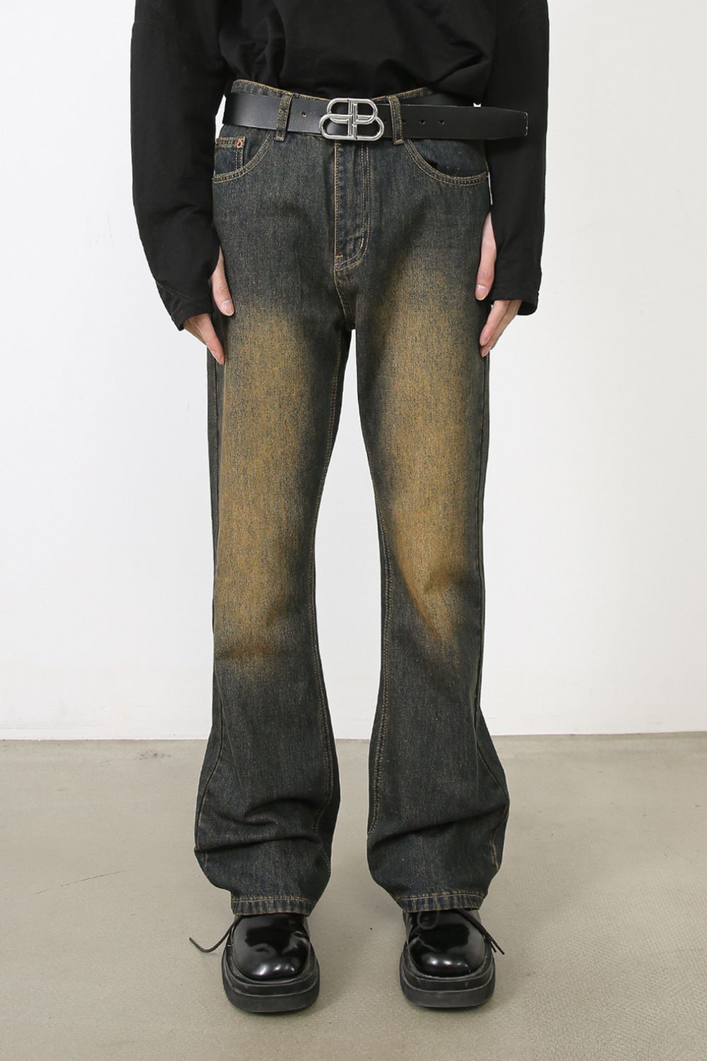 Men's Washed Bootcut Jeans
