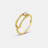 Synthetic Pearl Titanium Steel Ring - felvior