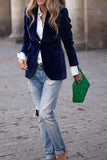 One Button Lapel Collar Long Sleeve Blazer - felvior