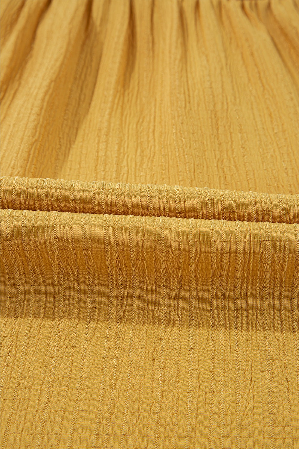 Geometric Frill Mock Neck Short Sleeve Blouse