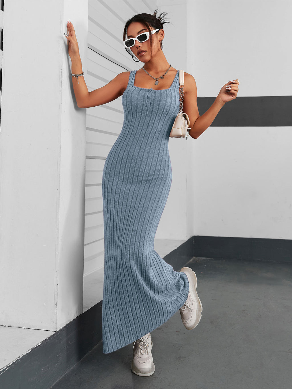 Ribbed Maxi Tank Dress