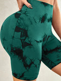 Tie-Dye High Waist Active Shorts - felvior