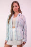 VERY J Plus Size Oversized Printed Button Up Shirt