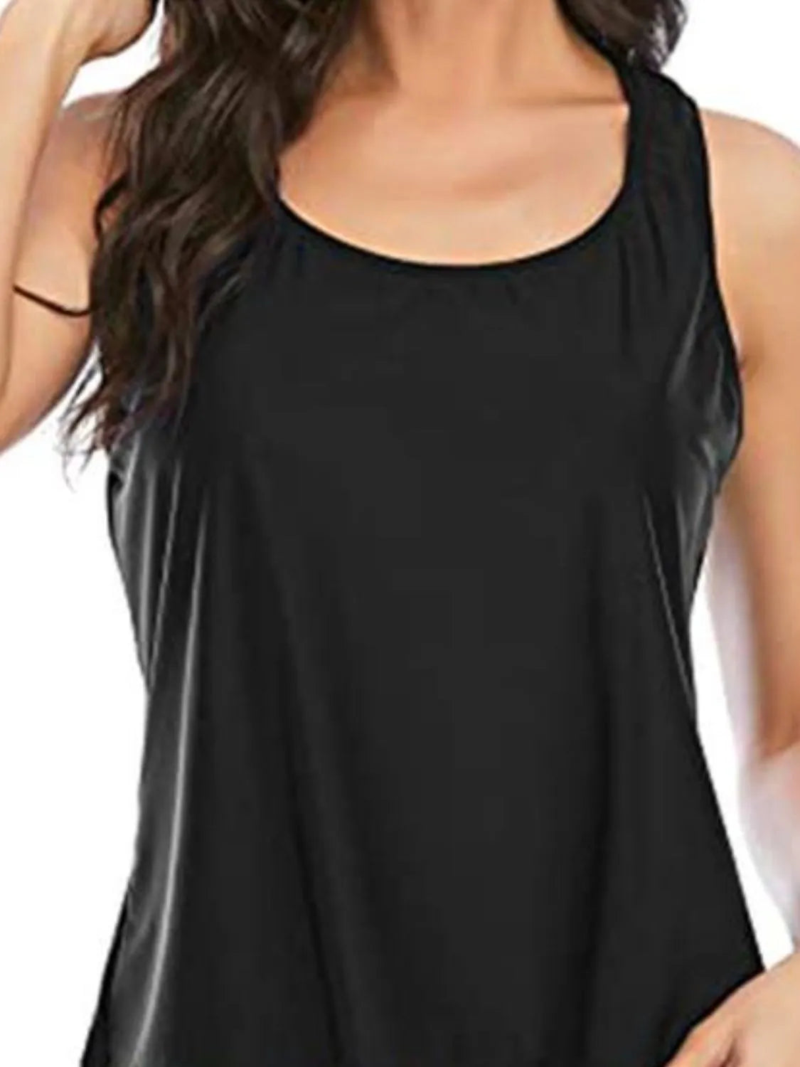 Cutout Printed Round Neck Three-Piece Swim Set - felvior