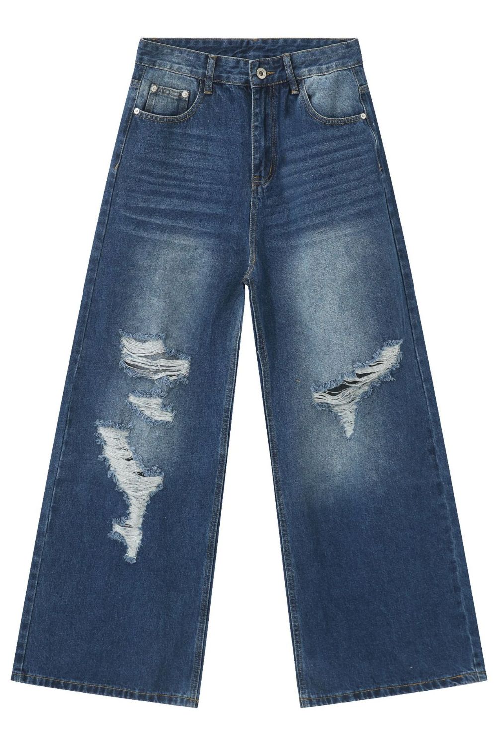 Men's Distressed Wide Leg Jeans