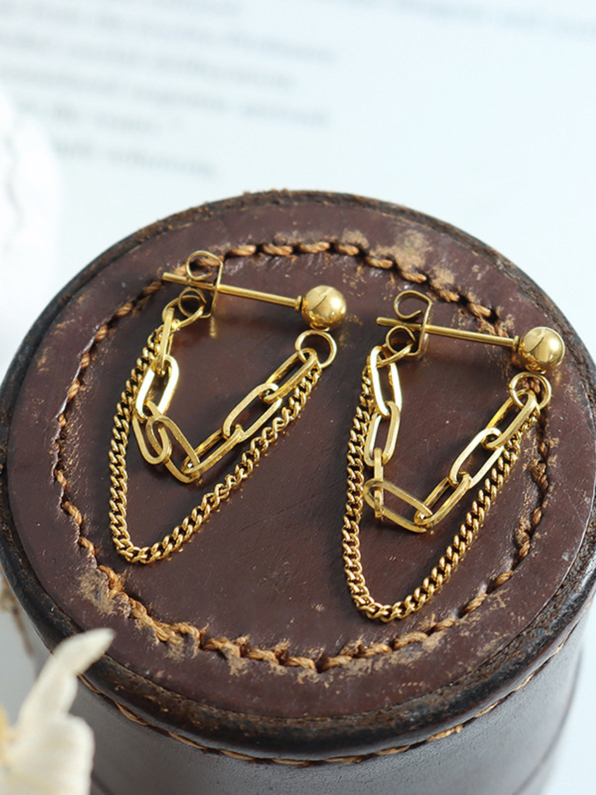 Titanium Steel Double Chain Earrings - felvior