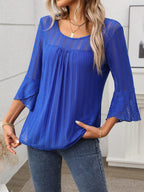 Round Neck Three-Quarter Sleeve Top