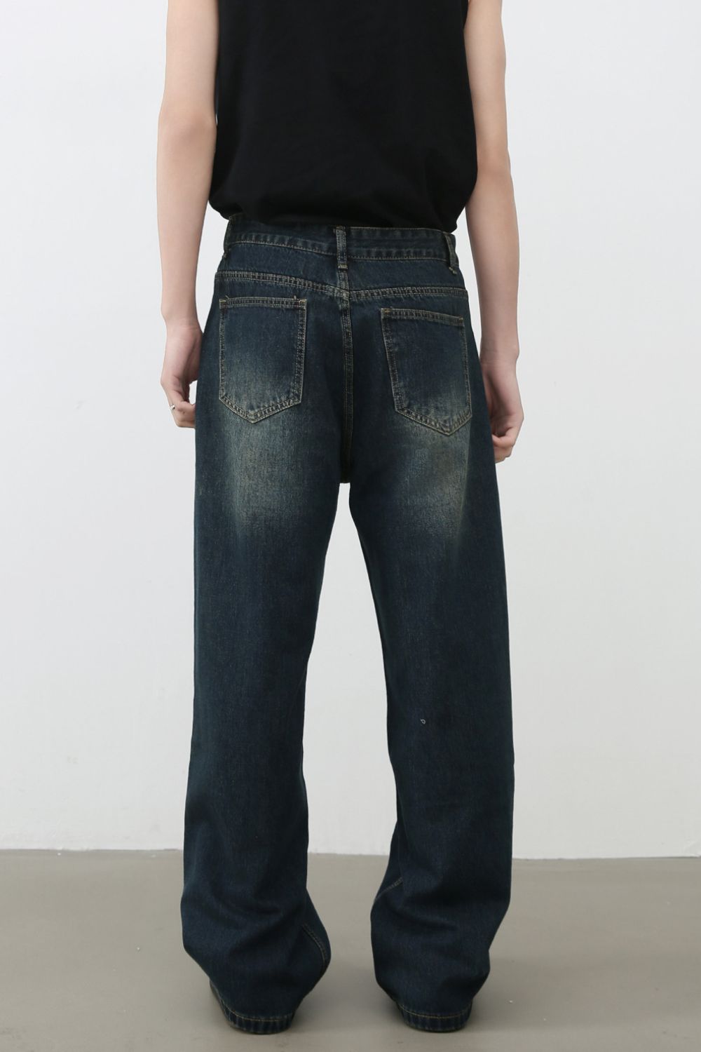 Men's Distressed Wide Leg Jeans Zweitbild