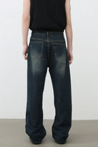 Men's Distressed Wide Leg Jeans