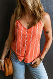 Printed Button Up V-Neck Cami - felvior