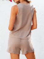 Round Neck Sleeveless Top and Shorts Set