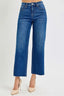 RISEN Full Size Tummy Control High Rise Wide Crop Jeans Plus Size