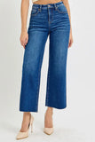 RISEN Full Size Tummy Control High Rise Wide Crop Jeans Plus Size